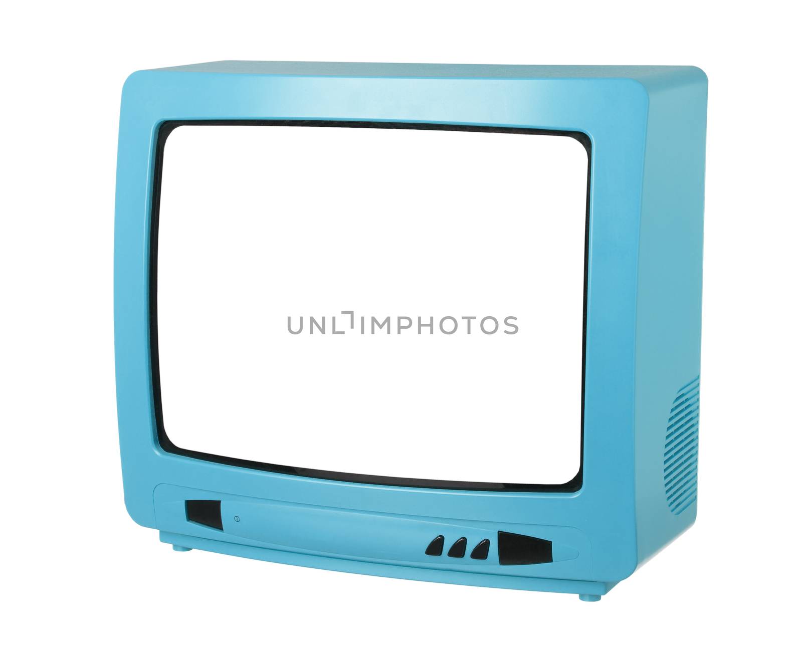 Blue TV isolated on white background