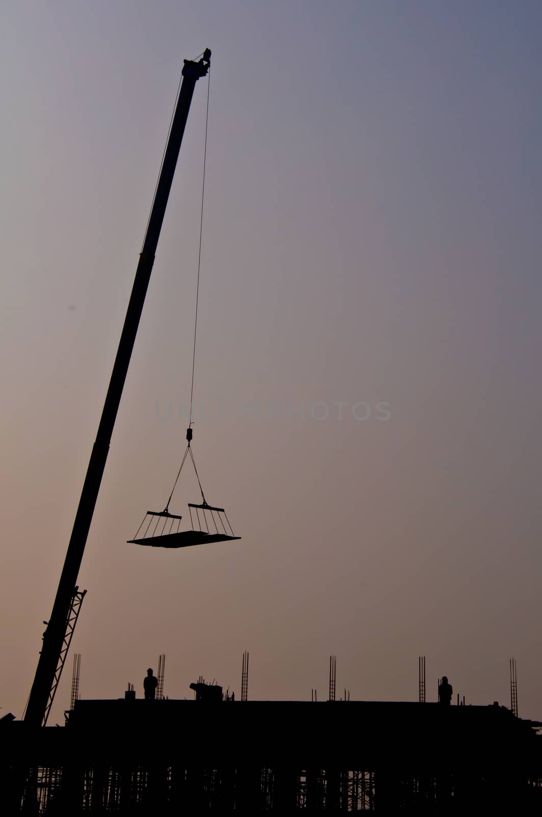 silhouette of crane for construction