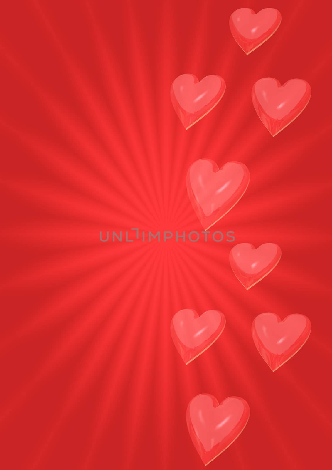 Three dimensional generate valentine's day background