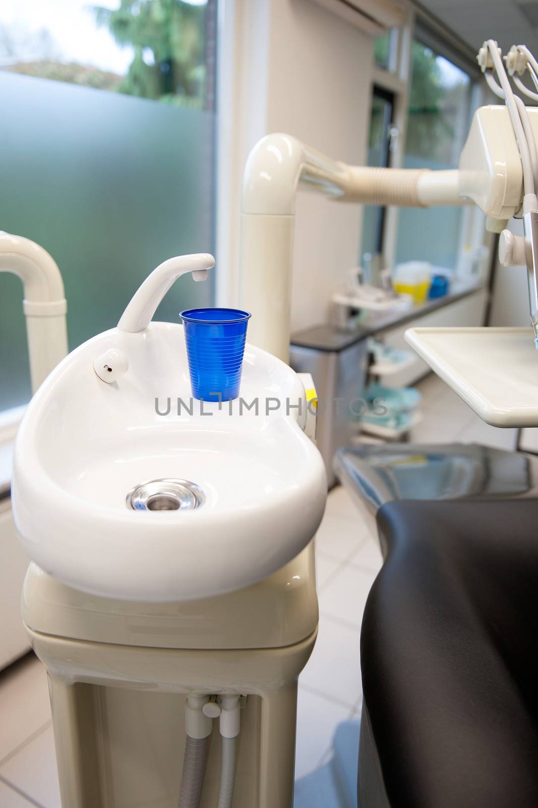 a fontain in the consulting room of a dental practice