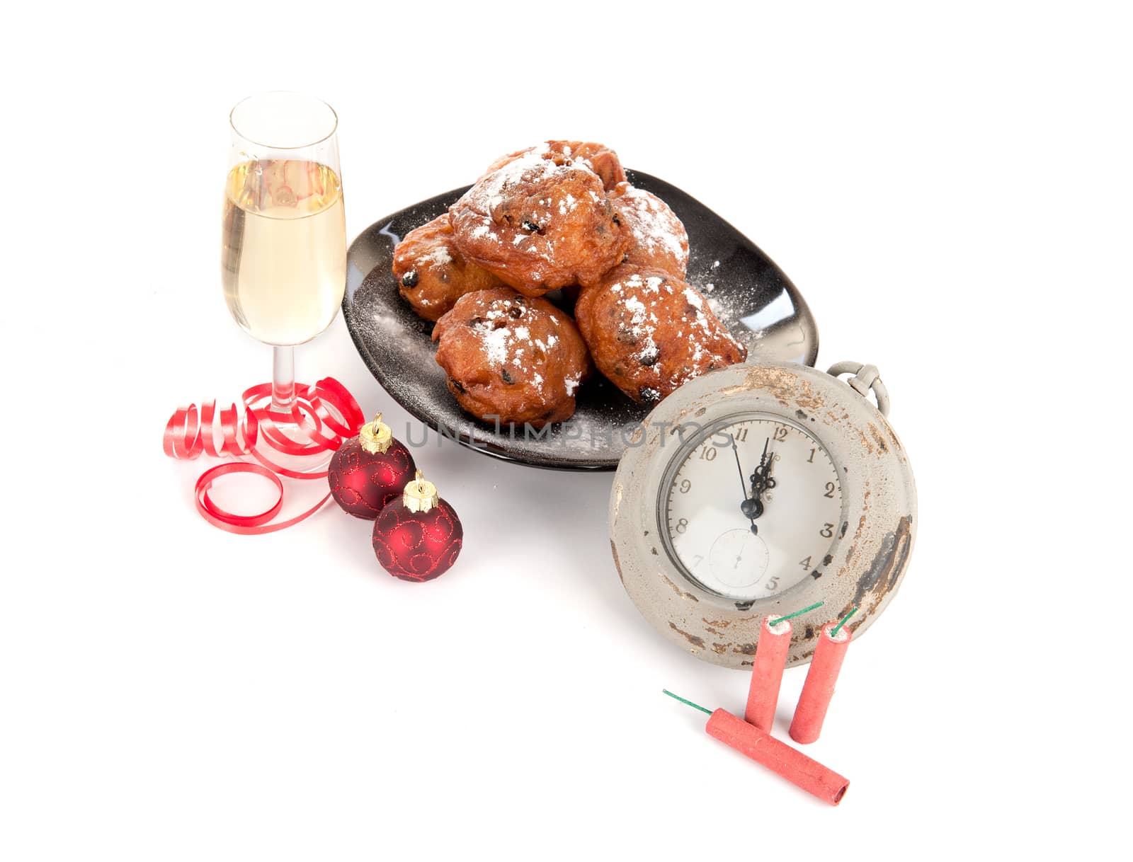 Celebrating new year with champagne, oliebollen and firework!