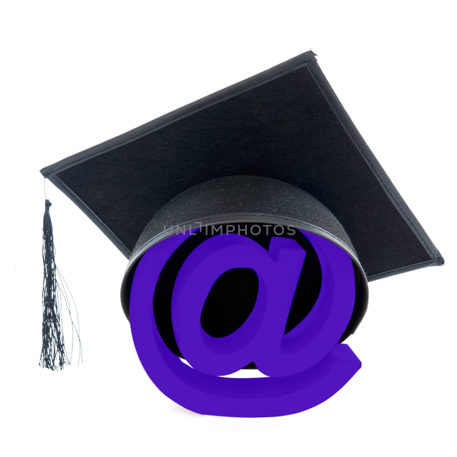 Graduate as computer specialist, on a white background