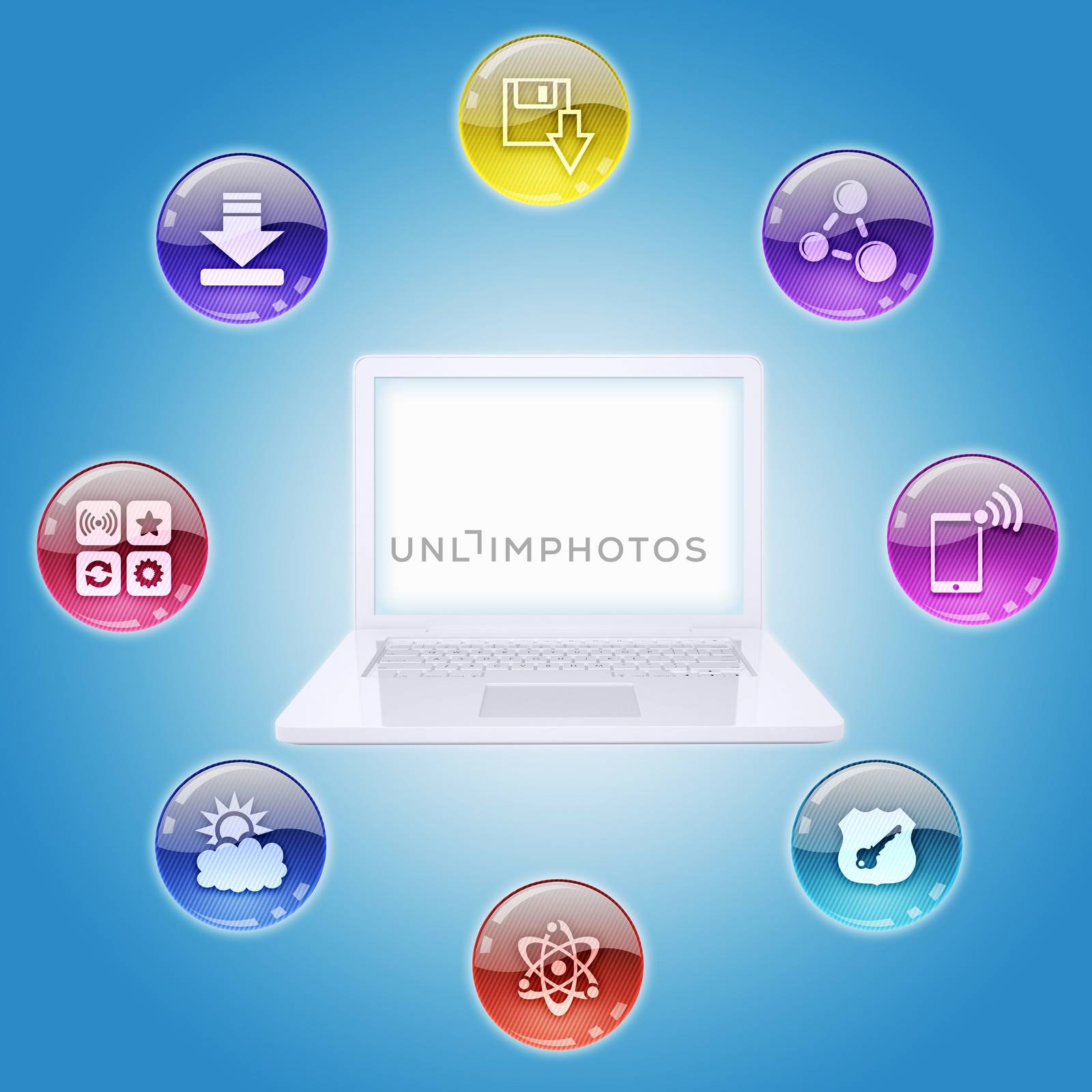 Laptop and program icons by cherezoff
