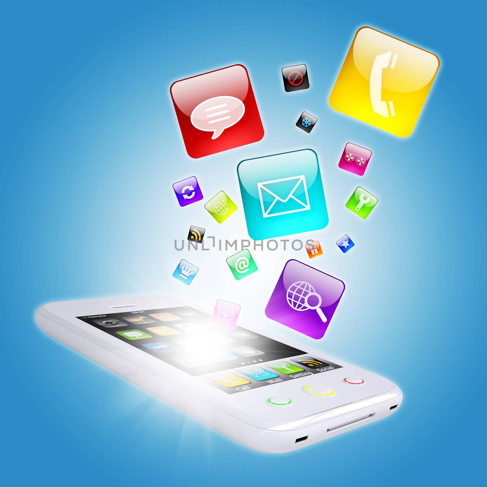 Smart phone and program icons by cherezoff