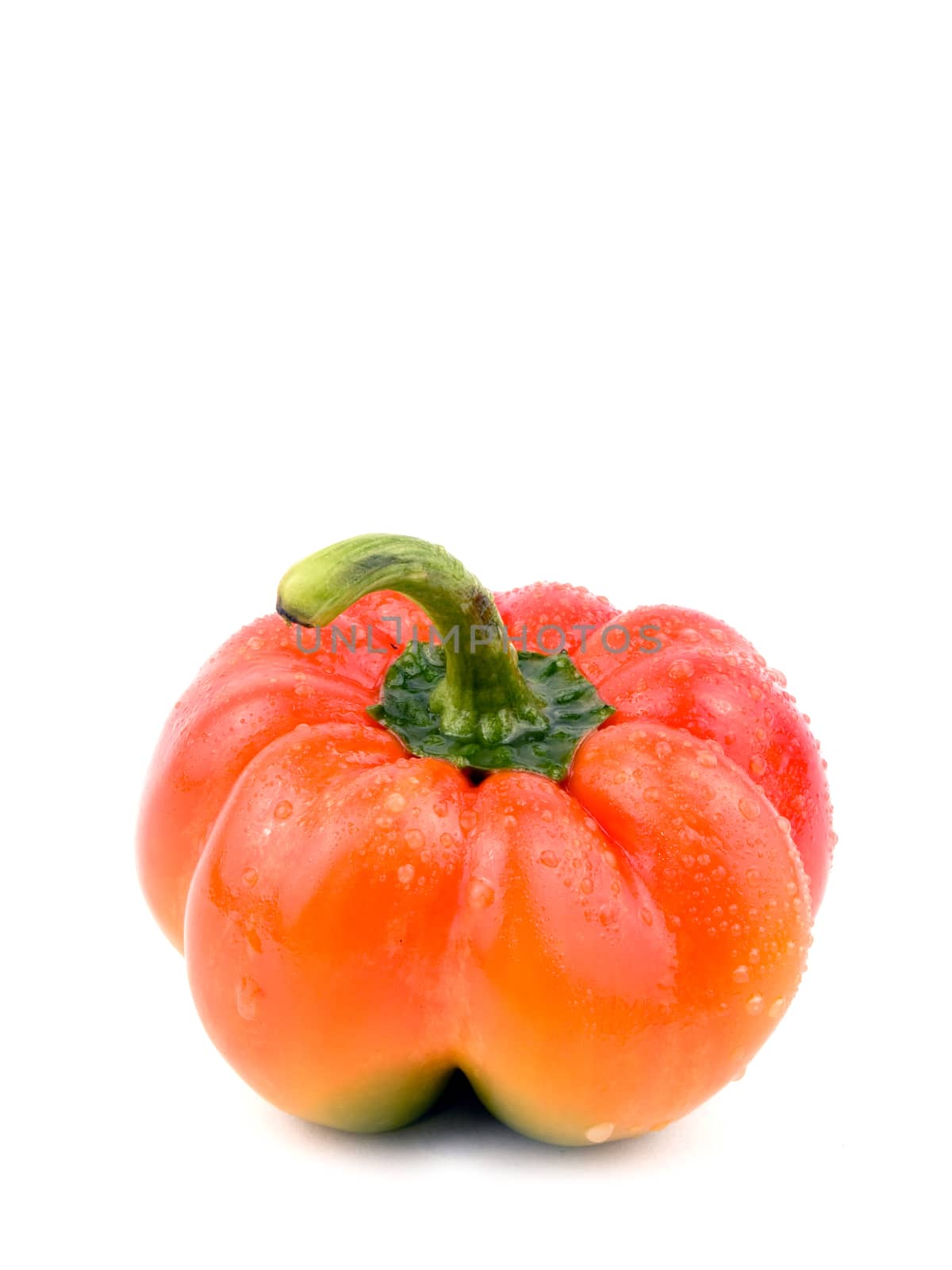 Tasty red paprika on white background
