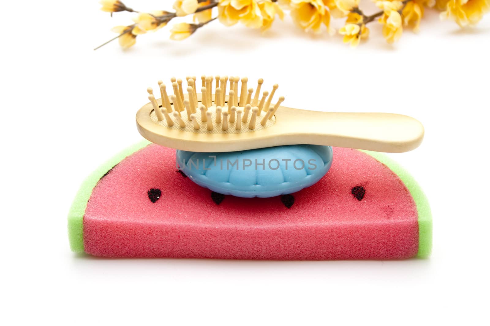 Bath Sponge with Soap and Massage Brush