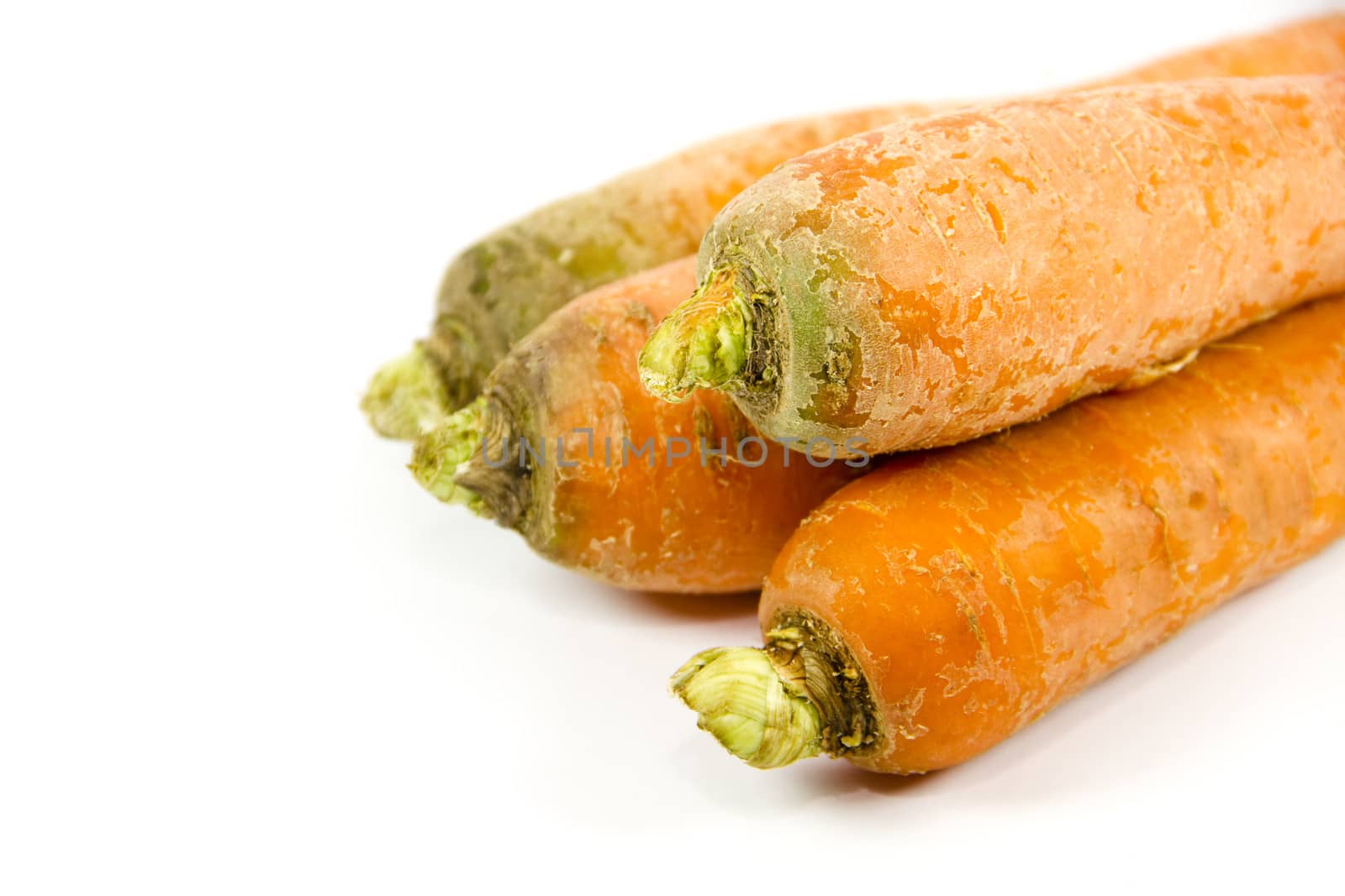 Fresh Carrots on white background