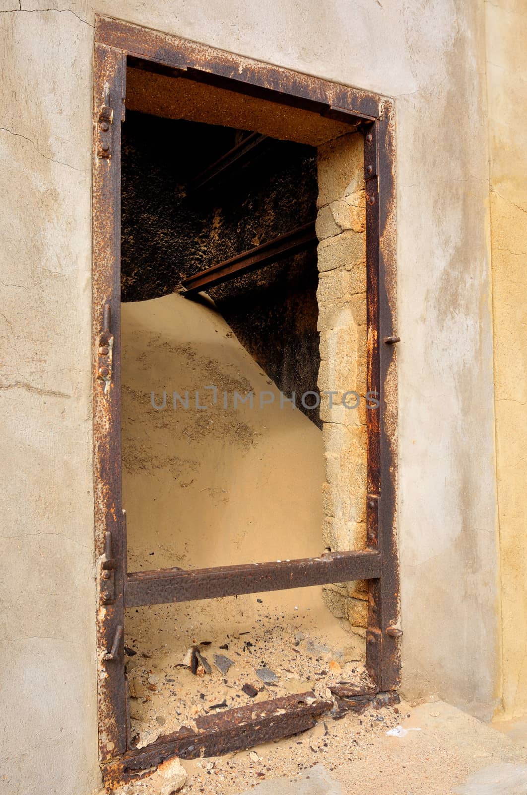 Decaying architecture at Kolmanskop near Luderitz in Namibia