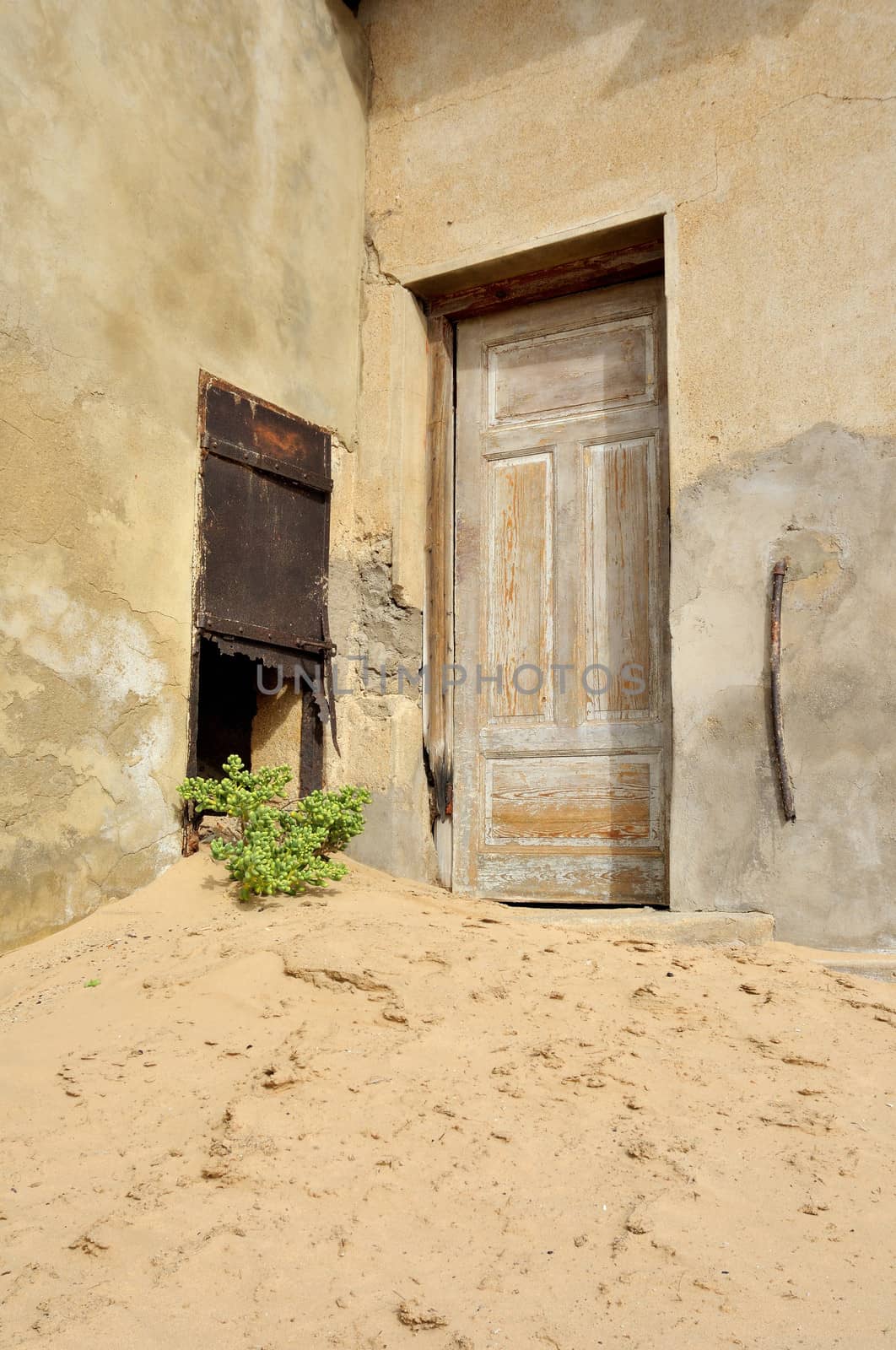 Decaying architecture at Kolmanskop near Luderitz in Namibia