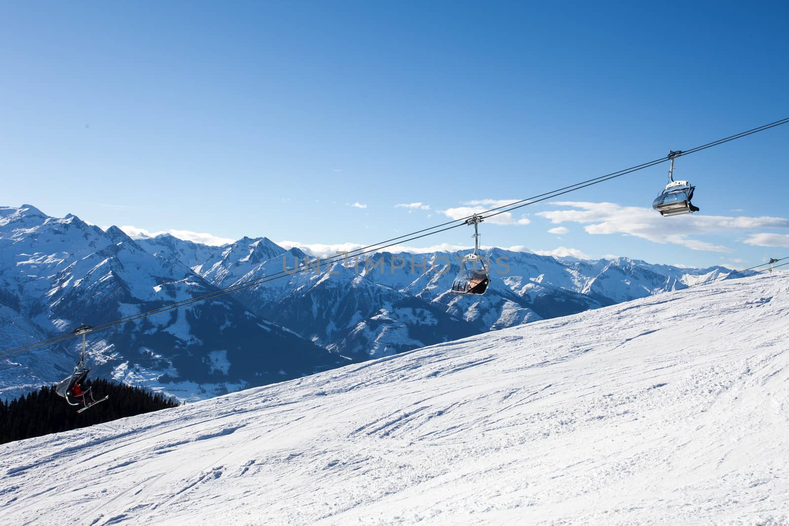 Cable car going to Schmitten ski resort in Zell Am See, Austria