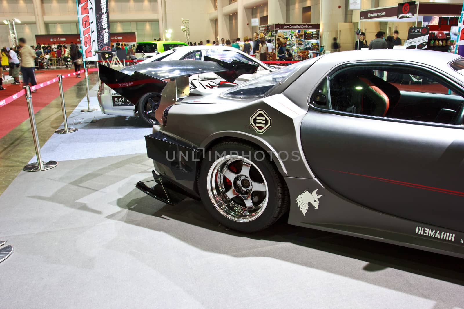 BANGKOK - JUNE 23 : MAZDA RX-7 HARAMEKI  show at The second Bangkok International Auto Salon 2013, the largest and most magnificent Modified Car and automobile accessories show in Bangkok, Thailand.