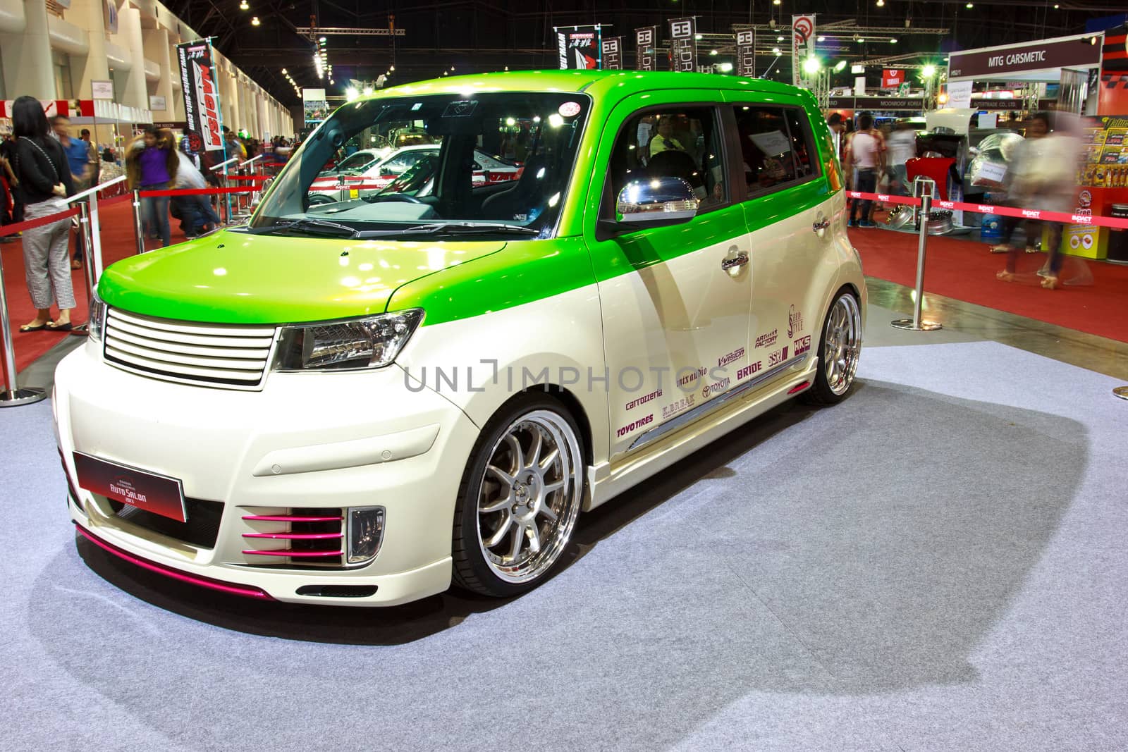 BANGKOK - JUNE 23 : TOYOTA bB show at The second Bangkok International Auto Salon 2013, the largest and most magnificent Modified Car and automobile accessories show in Bangkok, Thailand.