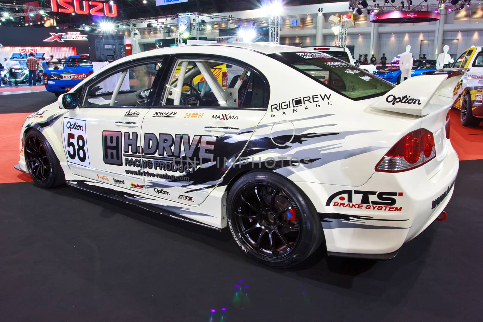 BANGKOK - JUNE 23 : Honda Civic show at The second Bangkok International Auto Salon 2013, the largest and most magnificent Modified Car and automobile accessories show in Bangkok, Thailand.