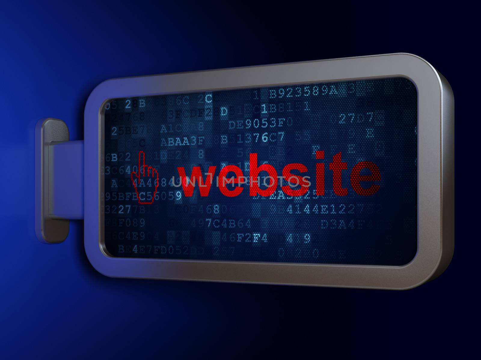 Web development concept: Website and Mouse Cursor on billboard background by maxkabakov