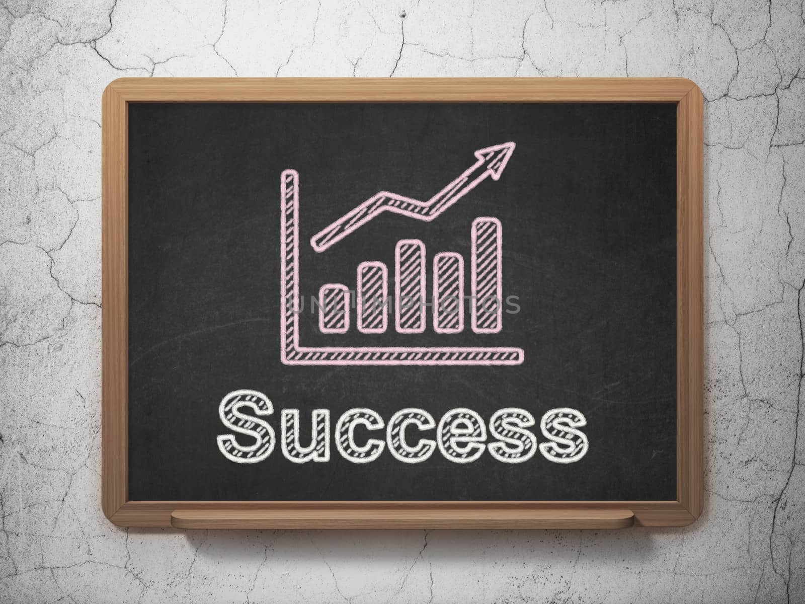 Finance concept: Growth Graph and Success on chalkboard background by maxkabakov