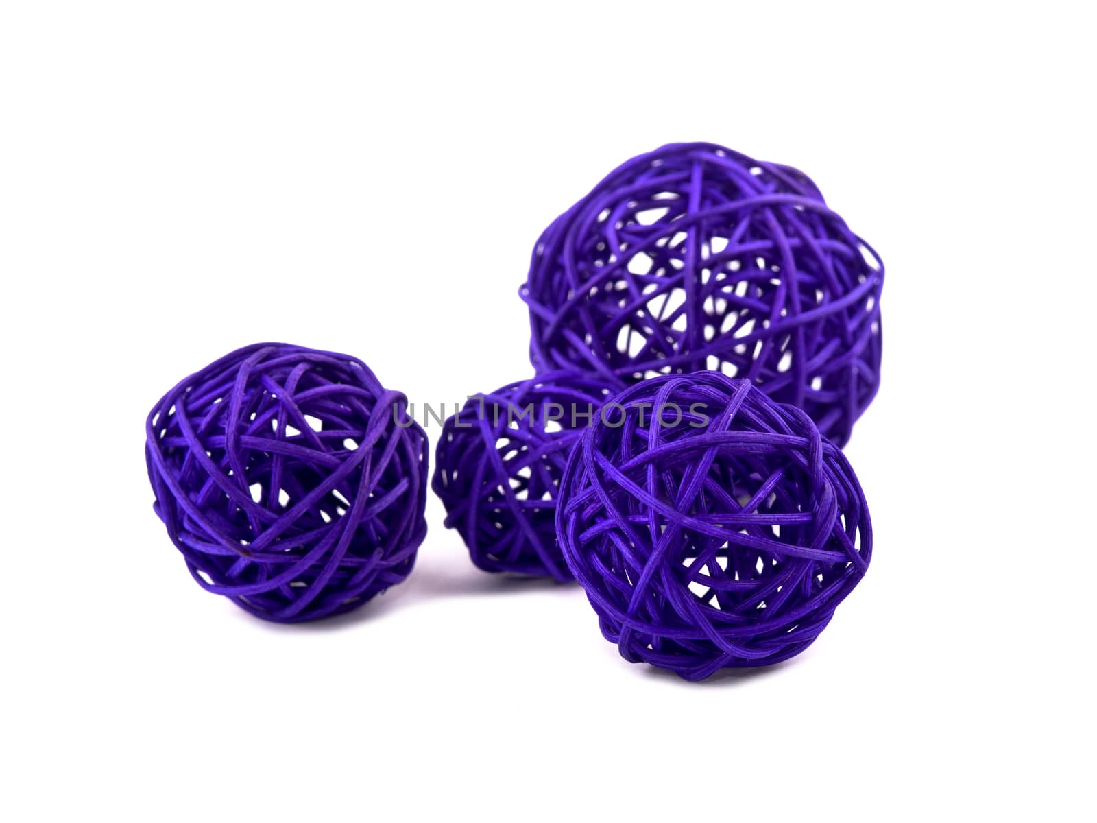 Purple rattan ball on white by mrsNstudio