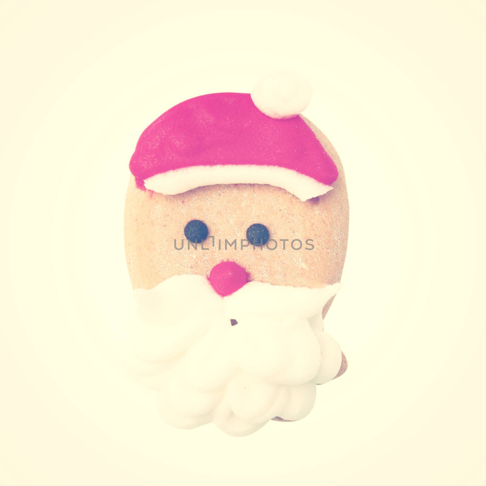 Santa gingerbread cookie with retro filter effect by nuchylee