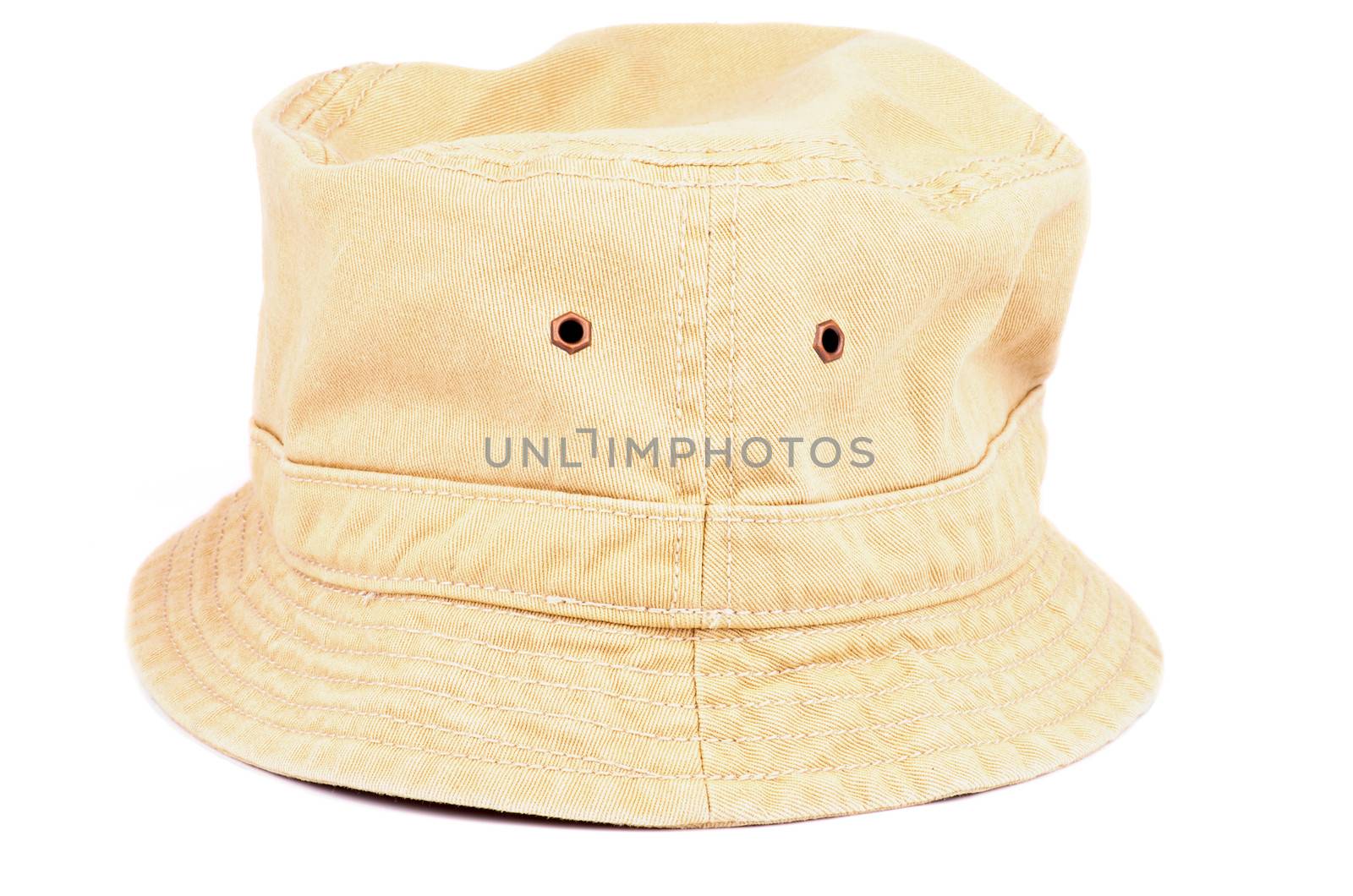 Beige Comfortable Men Panama Hat isolated on white background