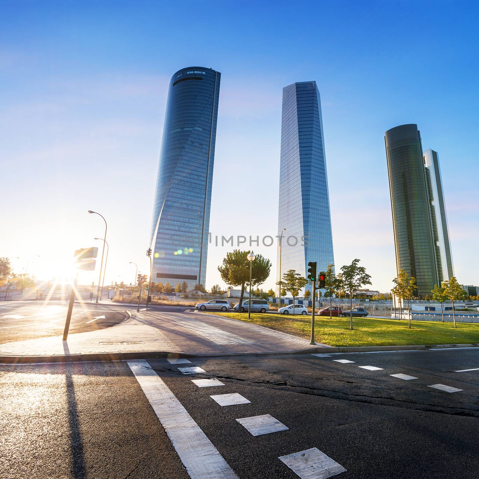 four modern skyscrapers (Cuatro Torres) Madrid, Spain 