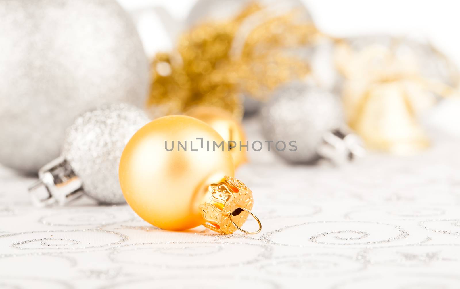 Christmas bauble on abstract background