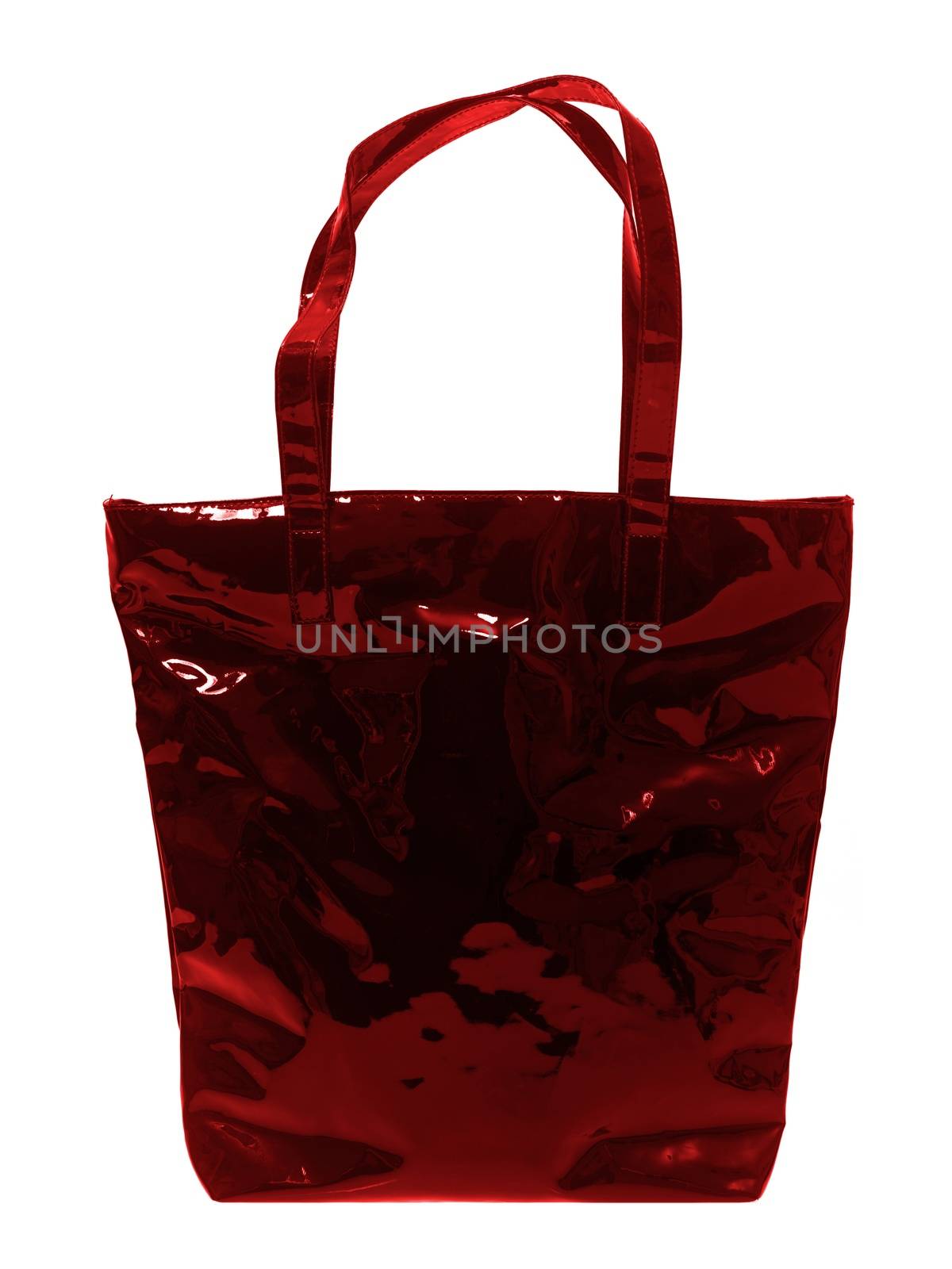 A ladies handbag on a white background