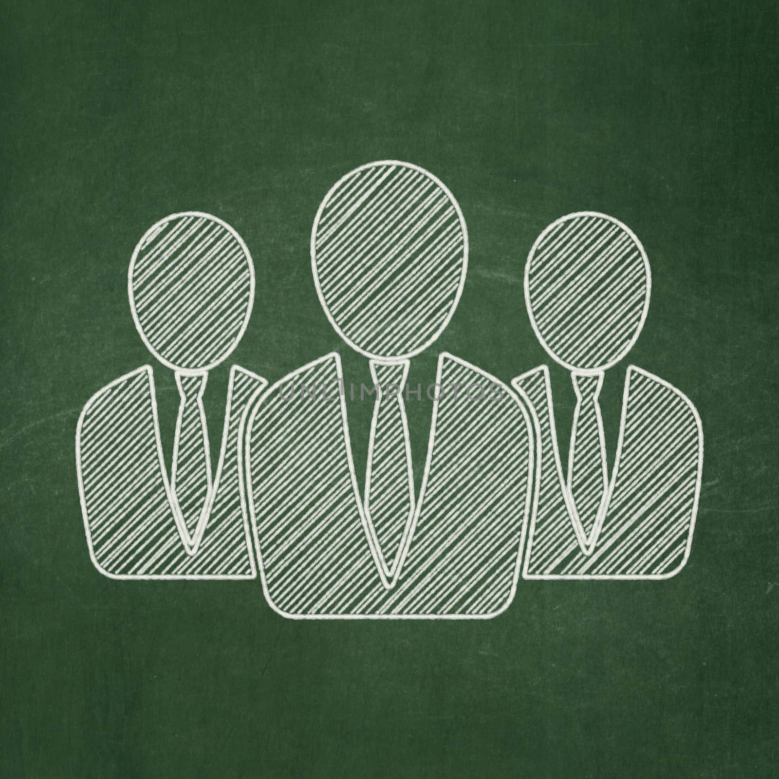 Business concept: Business People icon on Green chalkboard background, 3d render