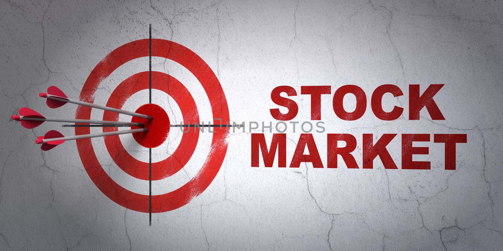 Finance concept: target and Stock Market on wall background by maxkabakov