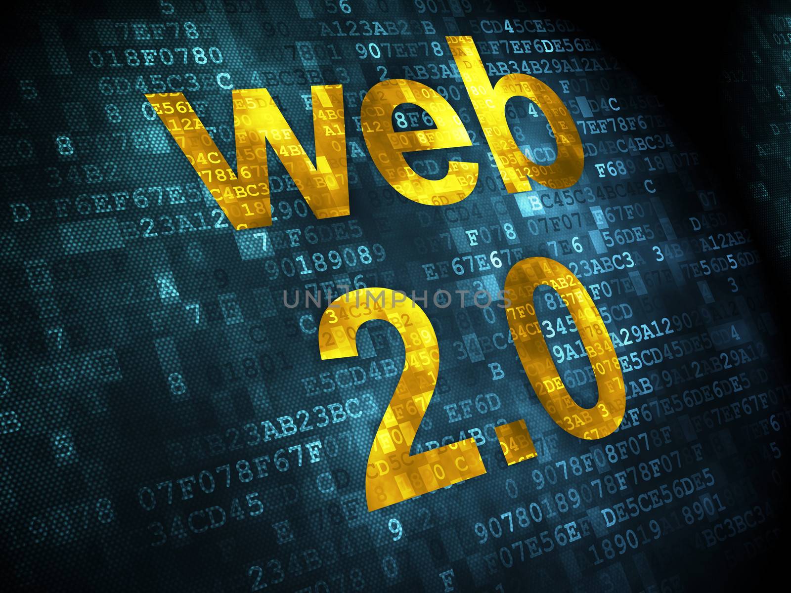SEO web development concept: Web 2.0 on digital background by maxkabakov
