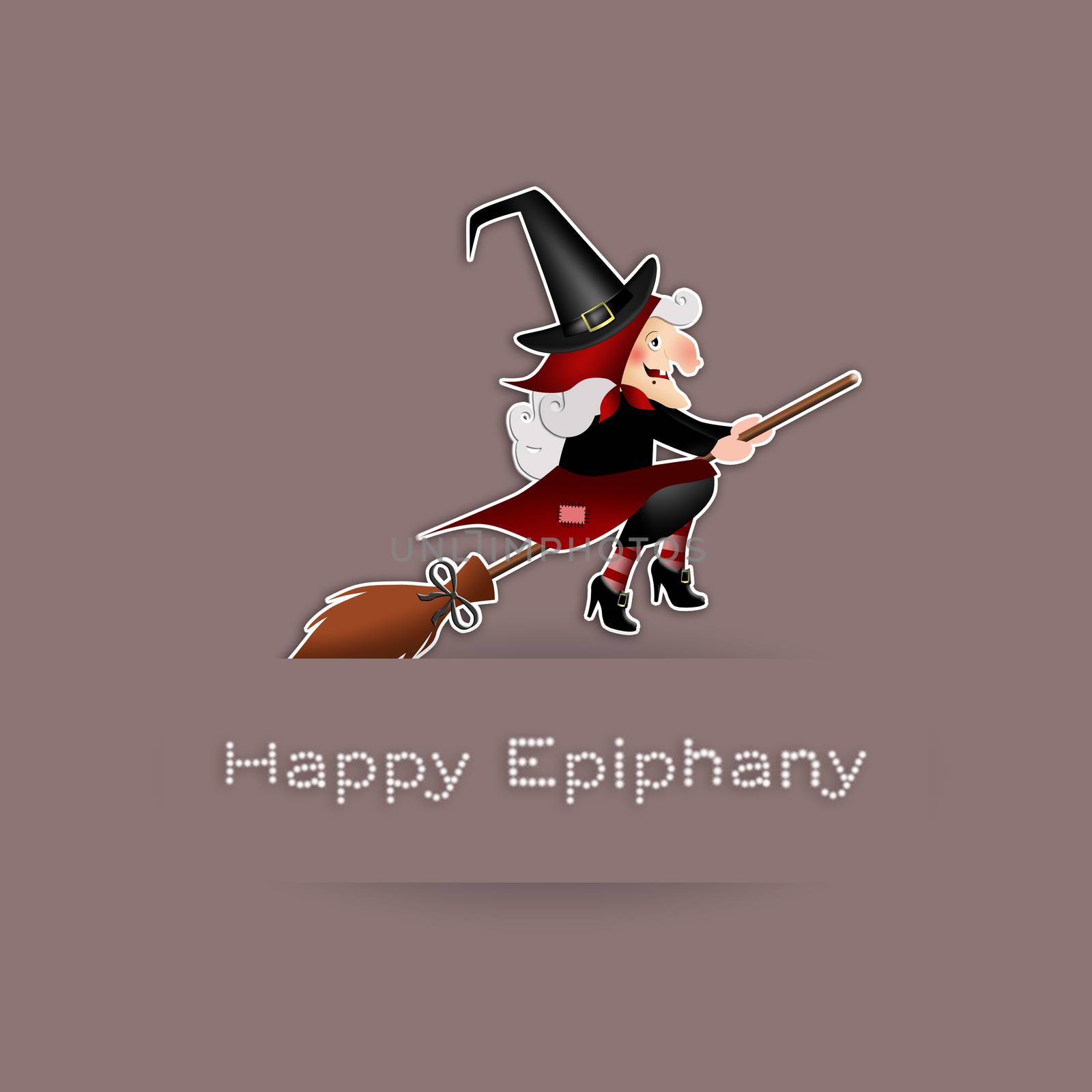 illustration of Epiphany on broom
