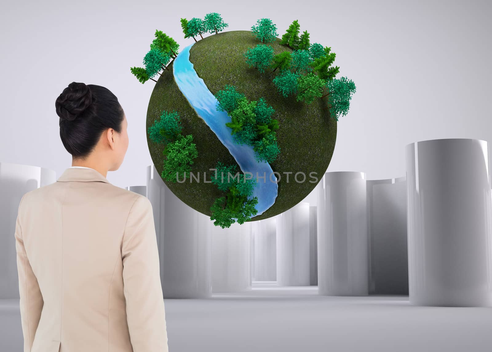 Composite image of asian businesswoman