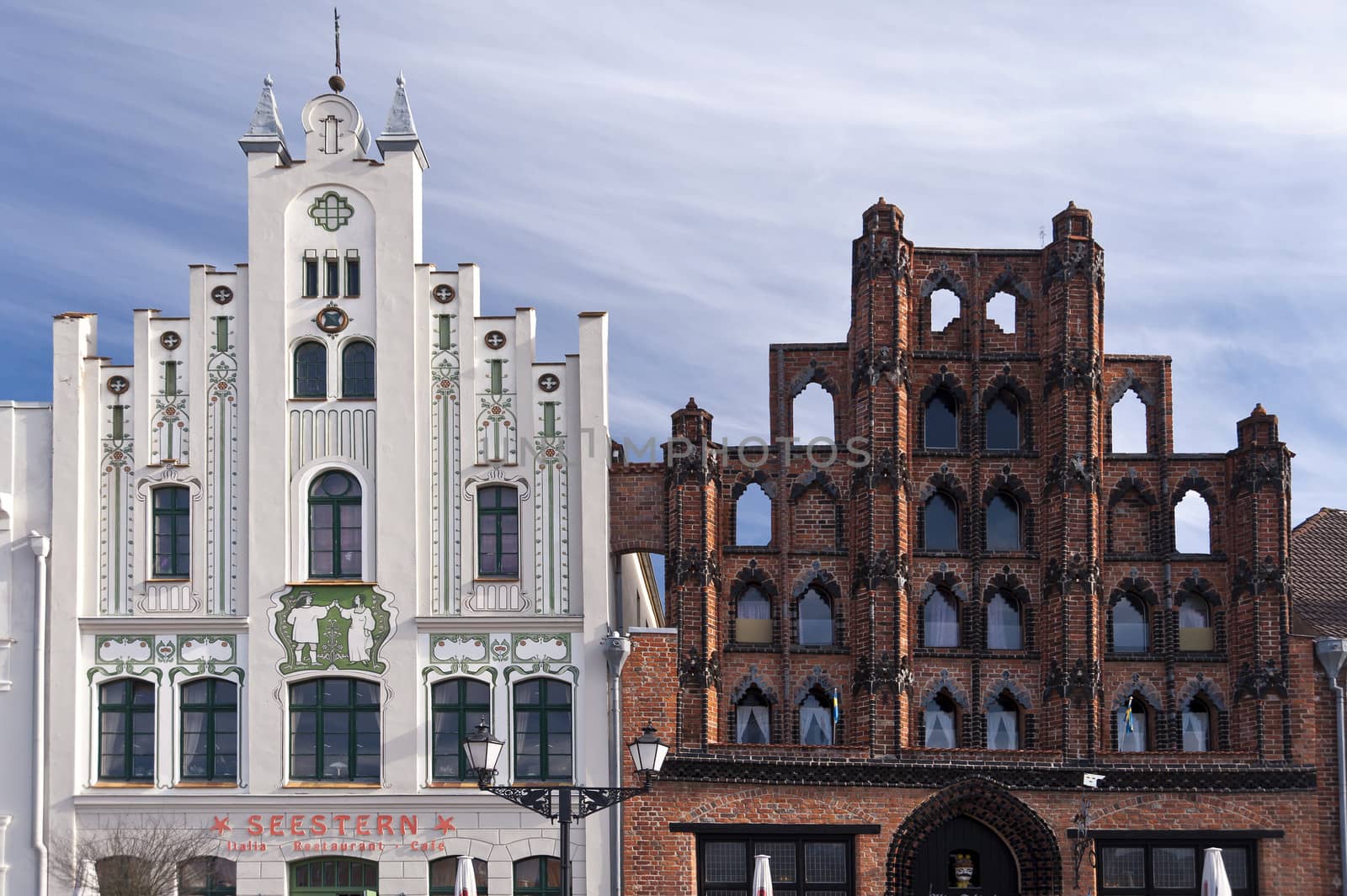 Buildings in Wismar in Germany