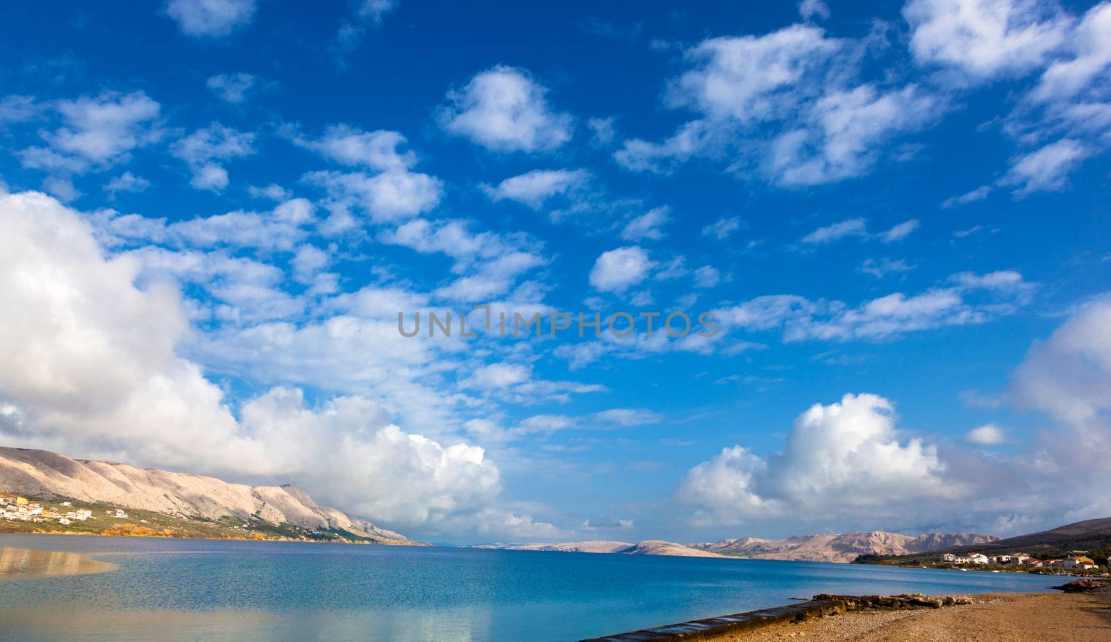 Adriatic beach in Pag, Croatia.