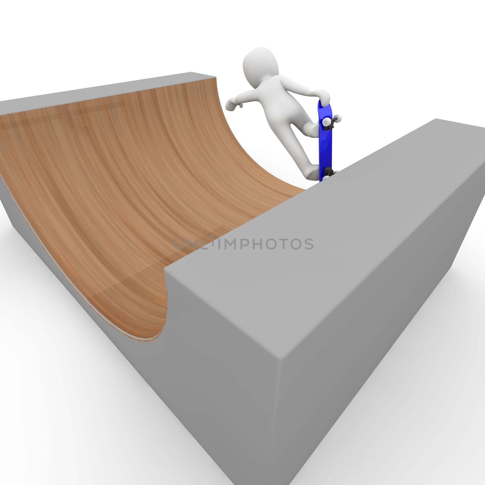 halfpipe with a Skateboarder.