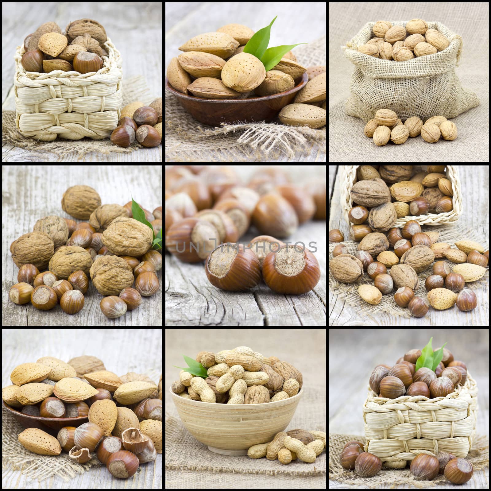 collage with nuts by miradrozdowski