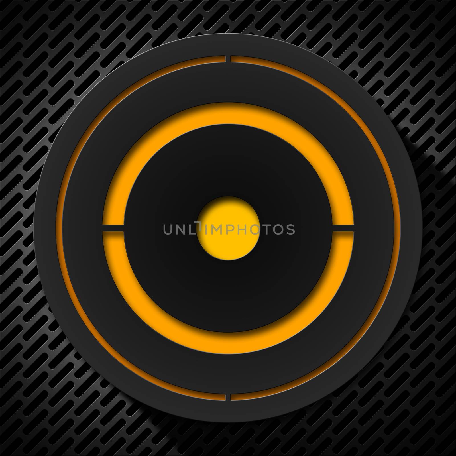 Yellow, orange, gray and black business background with metallic grid and circles 

