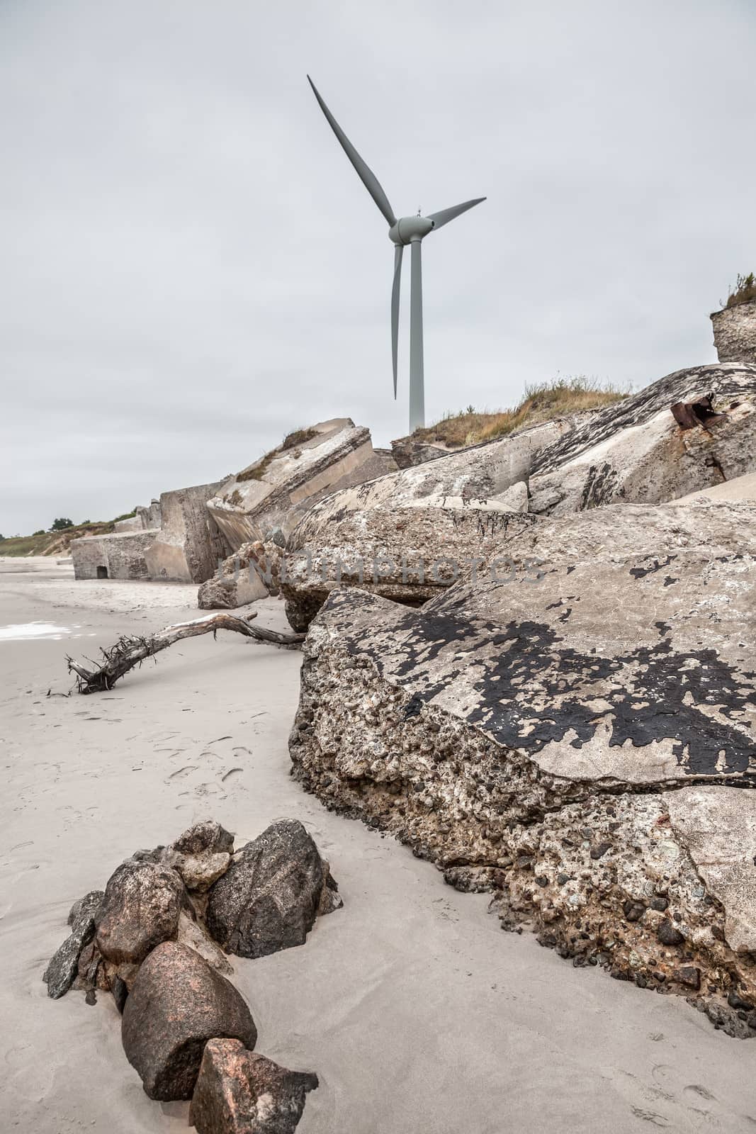 Half-demolished military fortifications in Liepaja, Latvia