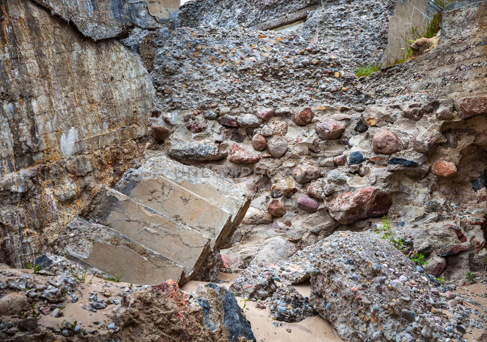 Half-demolished military fortifications in Liepaja, Latvia