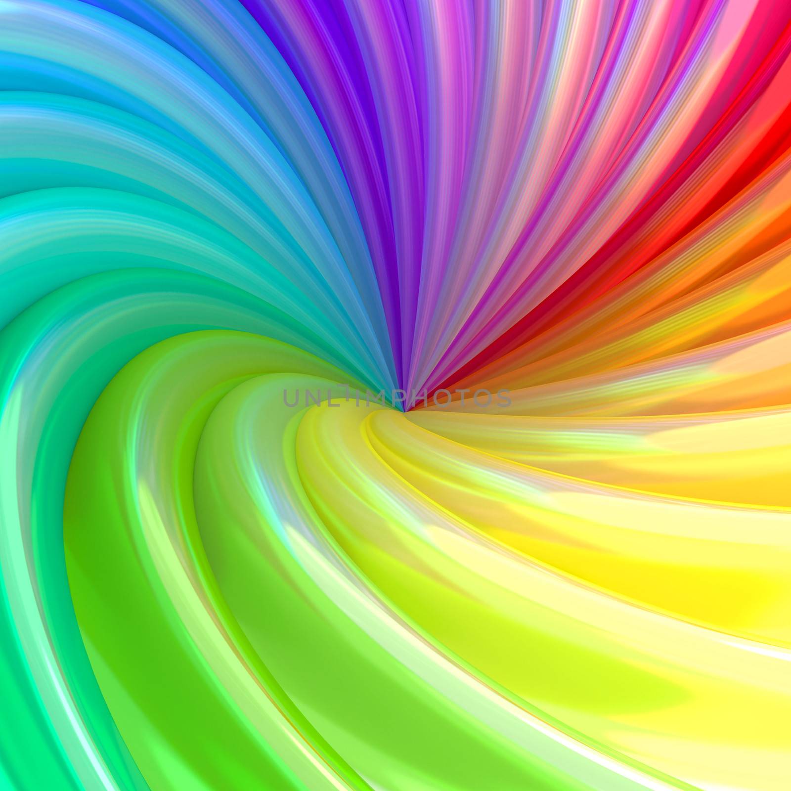 Abstract background of colorful swirl pipes. High resolution 3D image