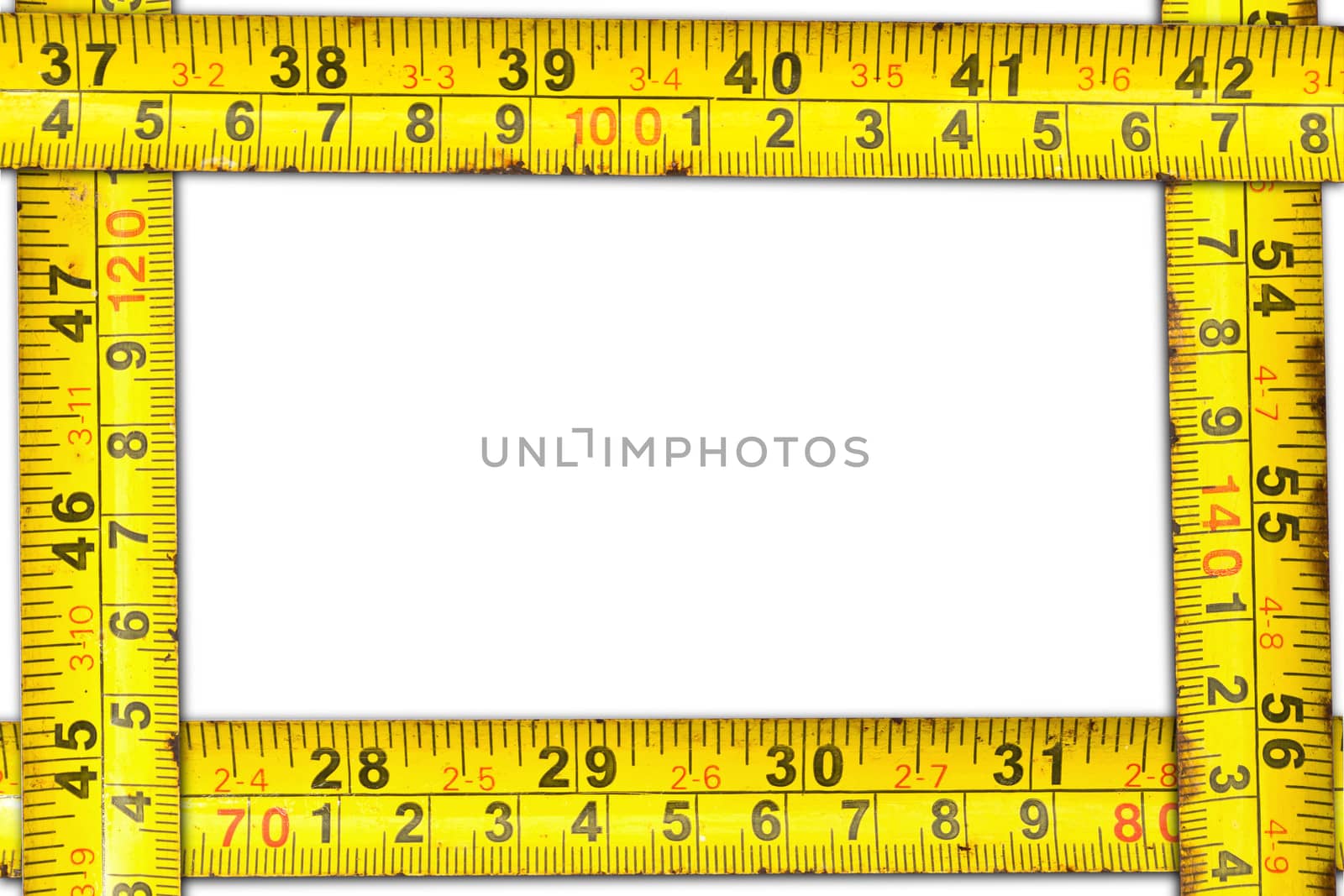 Cartridges meters on white background