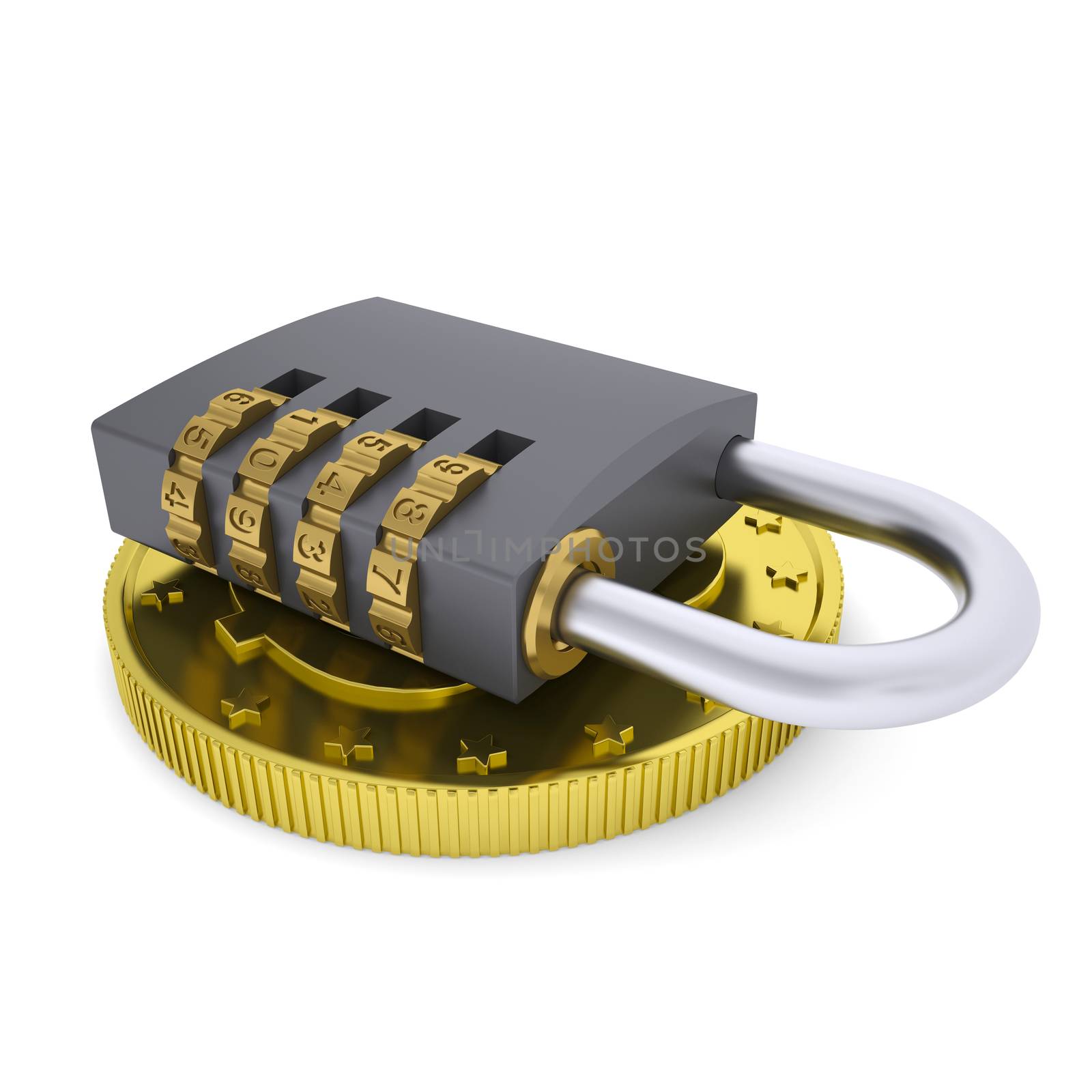 Golden Dollar and combination lock by cherezoff