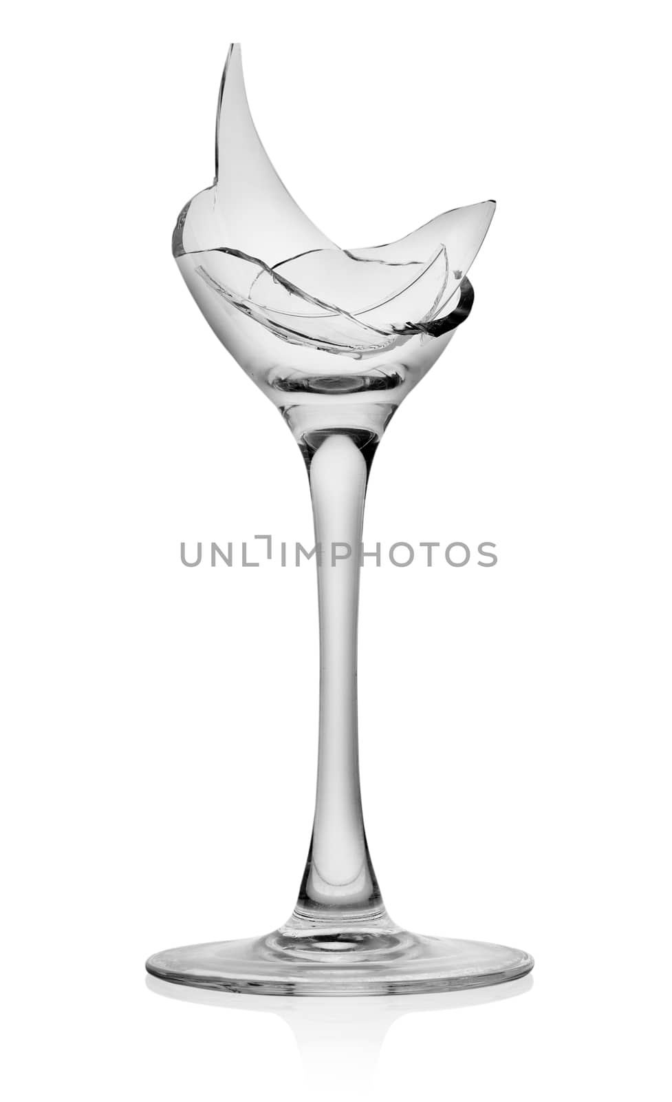 Broken glass isolated on a white background