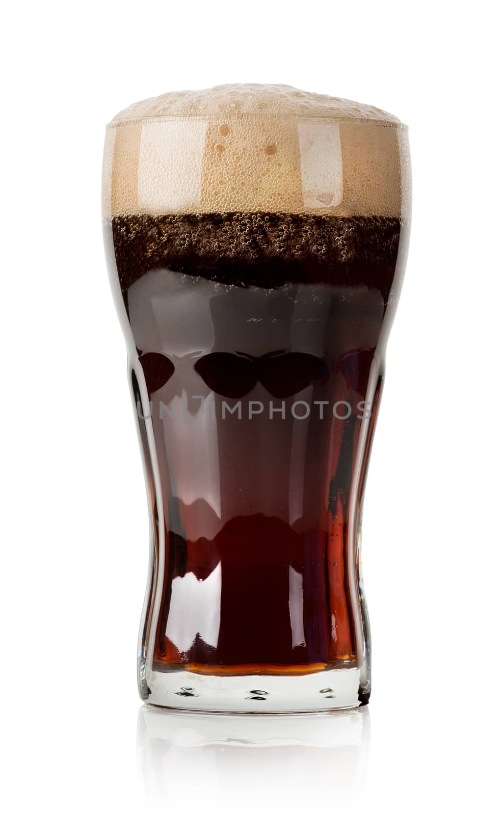 Glass of cola isolated on a white background