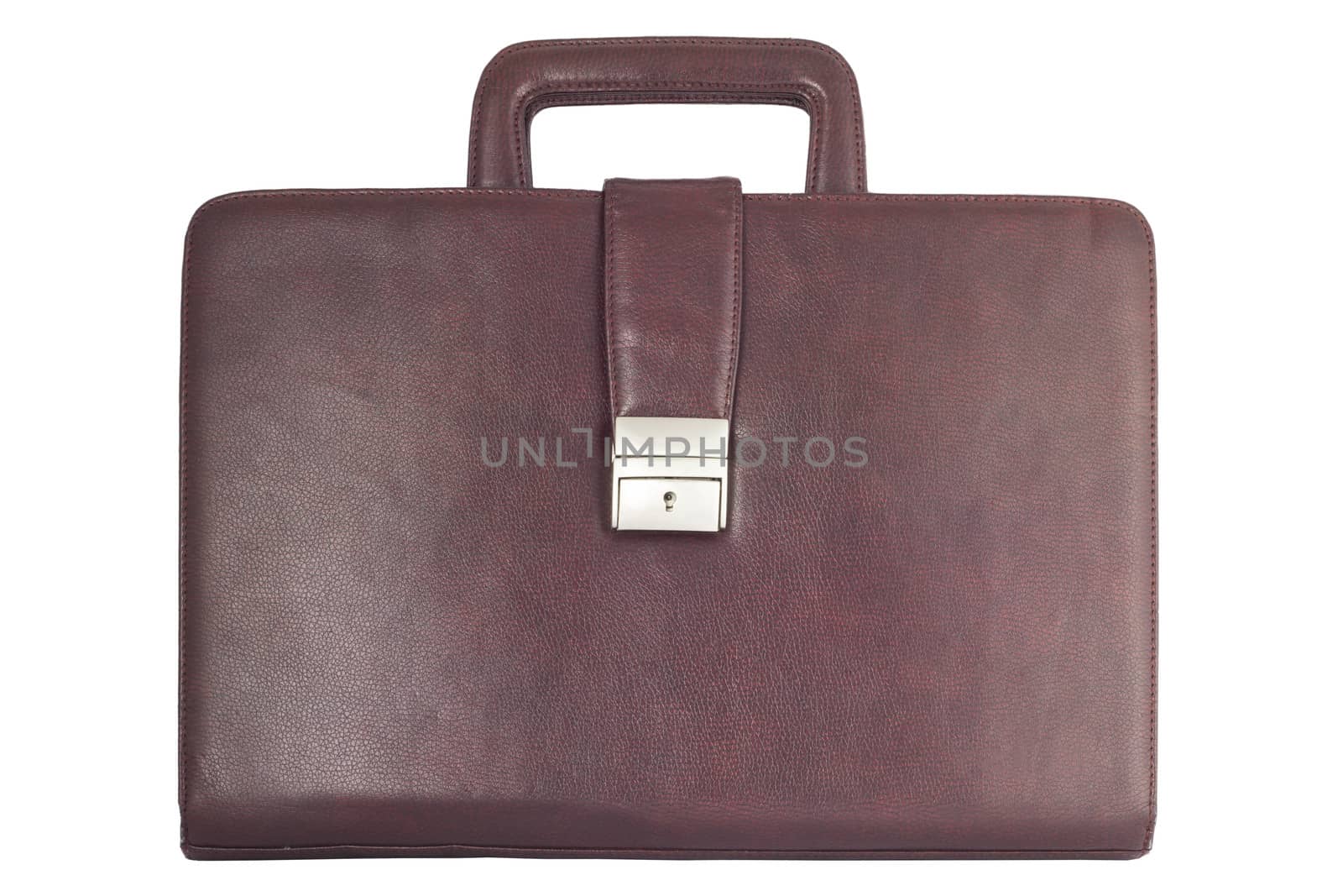 Photo business folder with handles. Leather folder with metal clasp