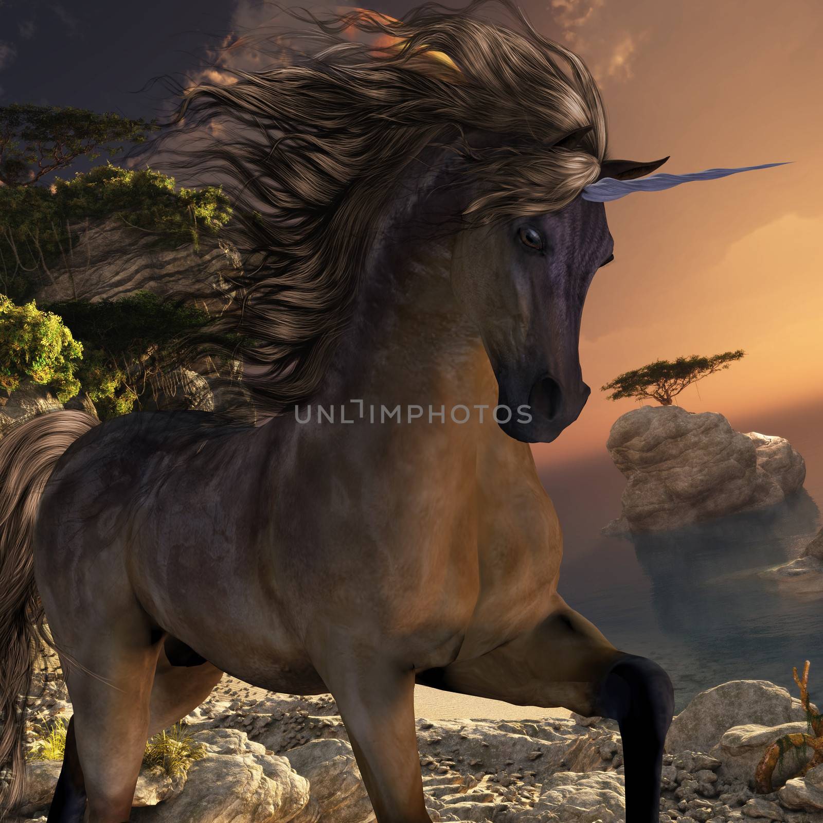 Grulla Buck Unicorn by Catmando