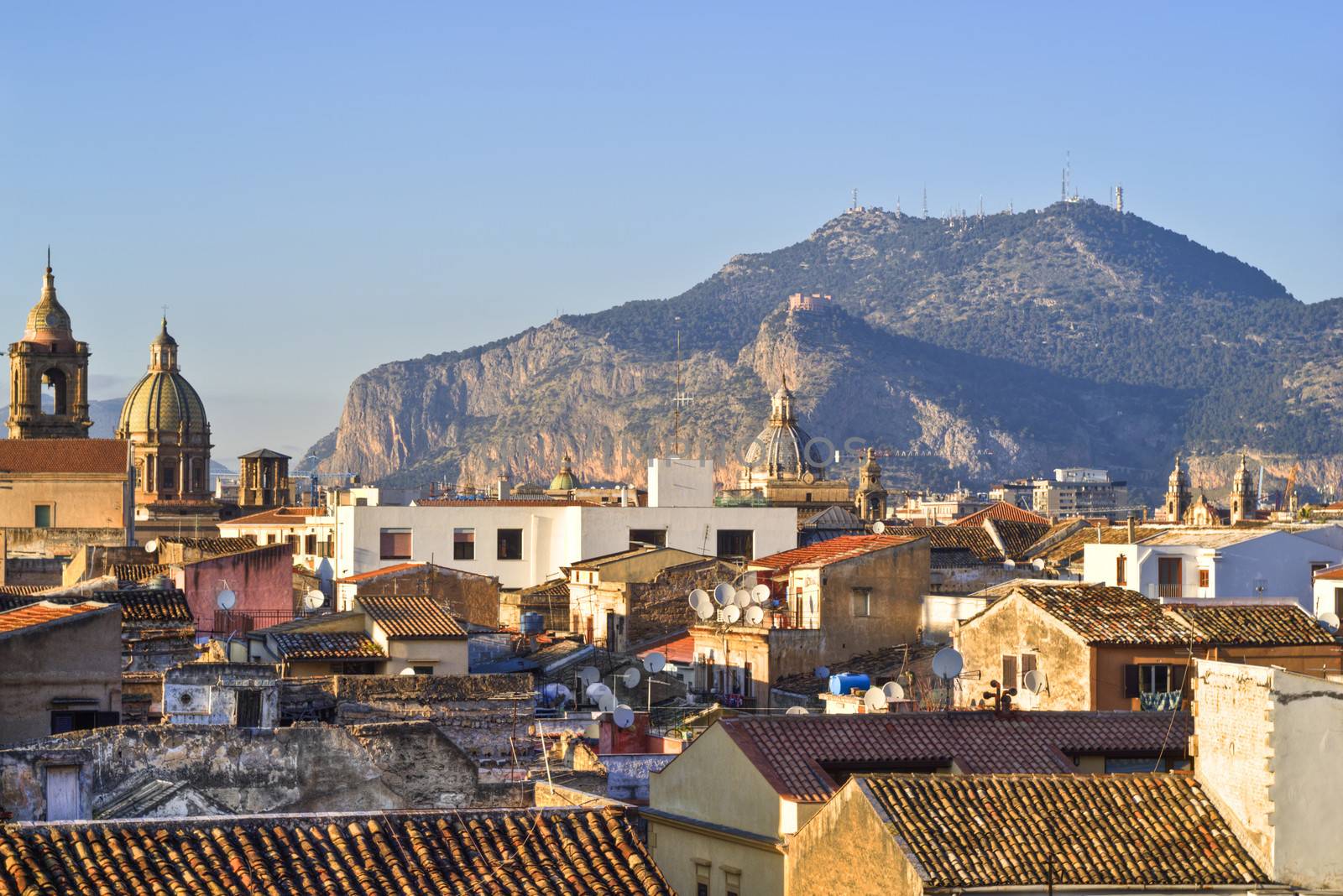 View of Palermo with roofs by gandolfocannatella