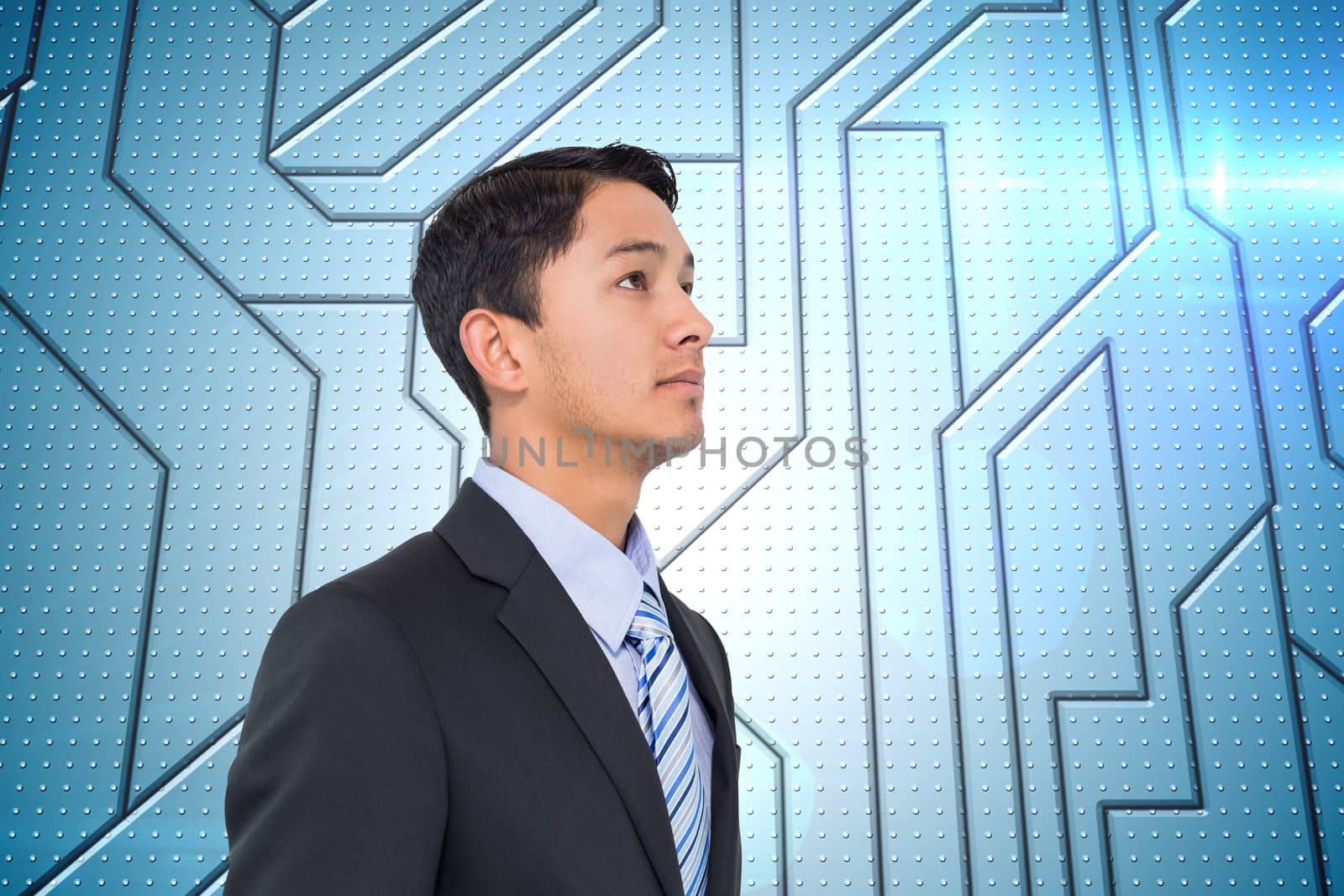 Composite image of serious asian businessman  by Wavebreakmedia