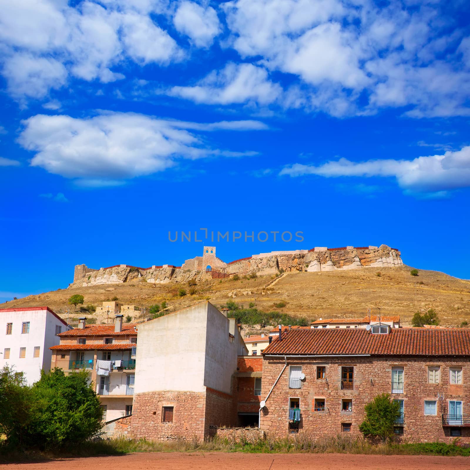 Cedrillas village Teruel skyline famous for the cattle fair by lunamarina