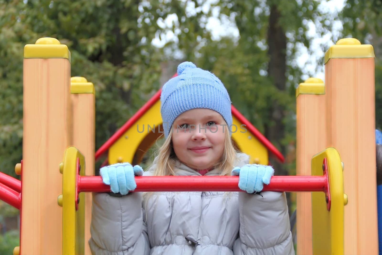 Portrait of beautiful girl with blue eyes