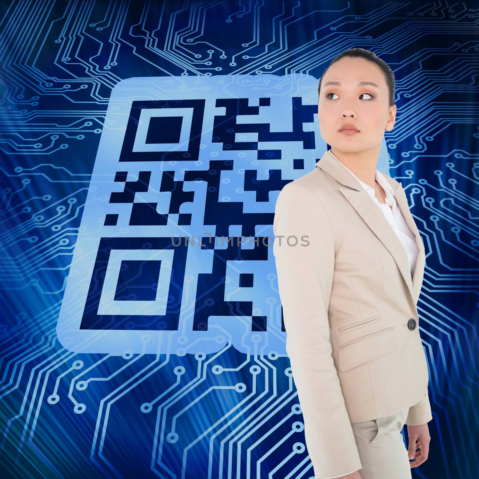 Composite image of unsmiling asian businesswoman by Wavebreakmedia