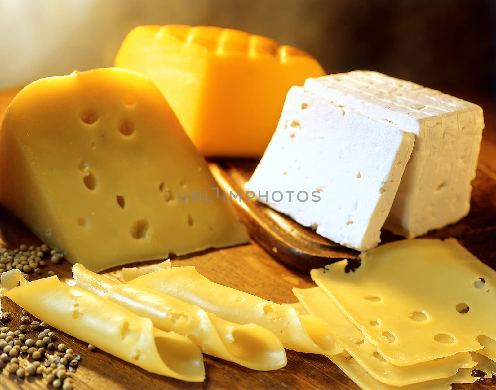 Variety of cheeses in close - up